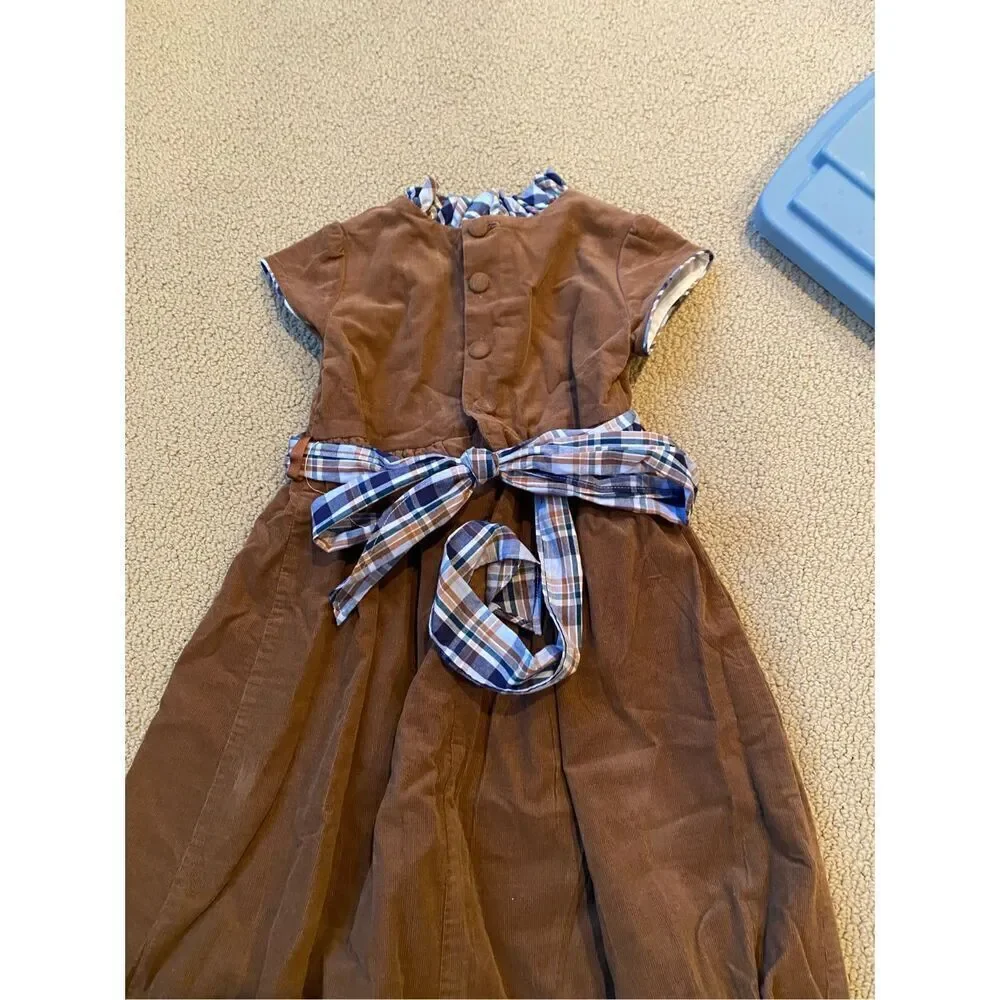 Bailey Boys 6x girls fine wale cord dress ruffles bow